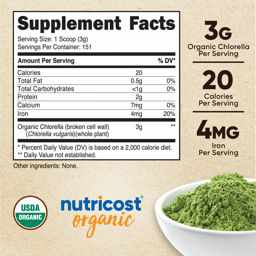 Nutricost Organic Chlorella Powder Antioxidants