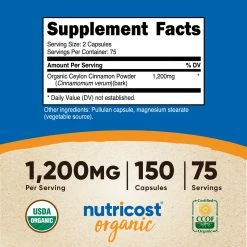 Nutricost Organic Ceylon Cinnamon Capsules