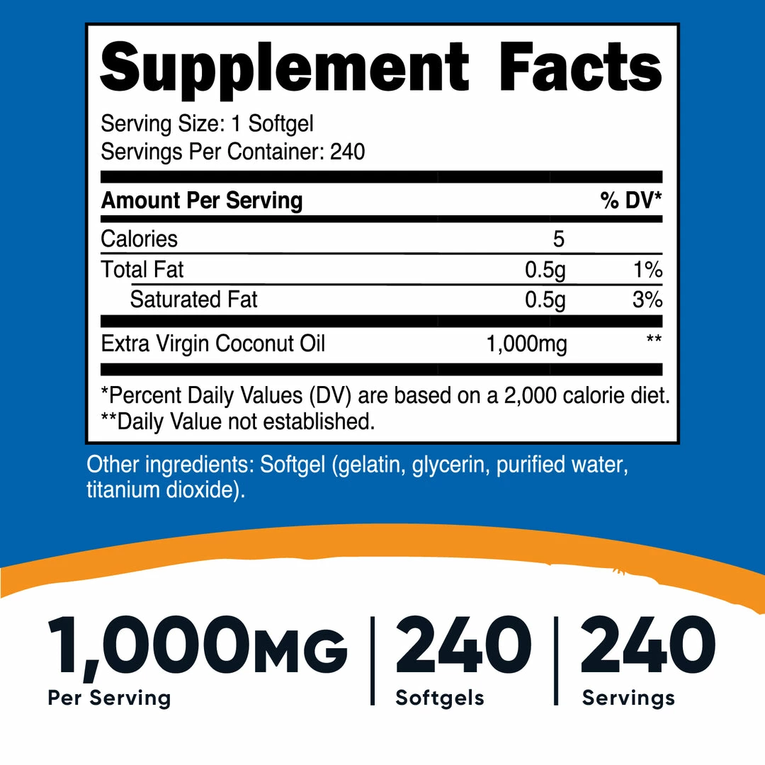Nutricost Coconut Oil Softgels