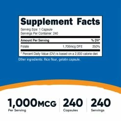 Best Sellers Nutricost Folic Acid (Vitamin B9) Capsules