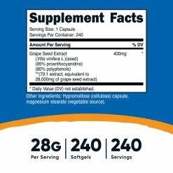 Antioxidants Nutricost Grape Seed Extract (400 MG) (240 CAP)