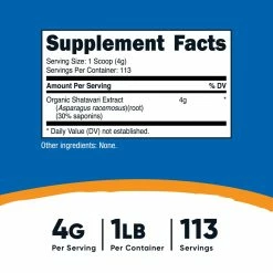 Antioxidants Nutricost Organic Shatavari Powder UF (1 LB)