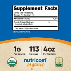 Best Sellers Nutricost Organic Shiitake Mushroom Powder