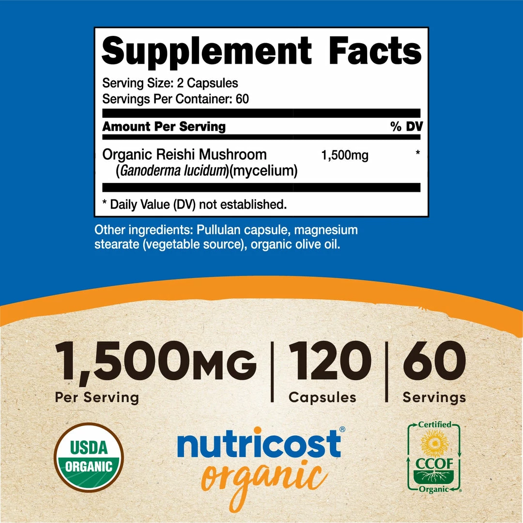 Nutricost Organic Reishi Mushroom Capsules