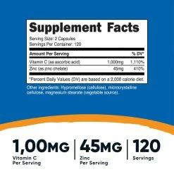 Nutricost Vitamin C (with Zinc) Capsules