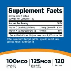 Nutricost Vitamin K2 + Vitamin D3 Softgels