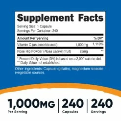 Antioxidants Nutricost Vitamin C With Rose Hips Capsules