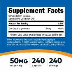 Antioxidants Nutricost Zinc Gluconate Capsules