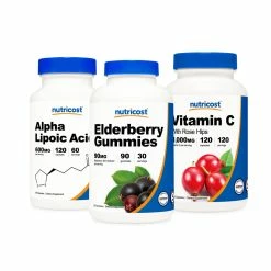 Nutricost Antioxidants Bundle (Alpha Lipoic Acid, Elderberry Gummies, Vitamin C)
