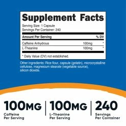 Nutricost Caffeine + L-Theanine Capsules