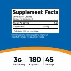 Nutricost D-Aspartic Acid Capsules Amino Acids