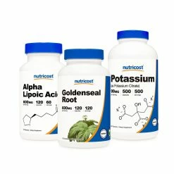 Nutricost General Health Bundle (Goldenseal Root, Potassium, Alpha Lipoic Acid) Best Sellers