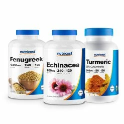 Best Sellers Nutricost Herbs And Botanicals Bundle (Fenugreek, Echinacea, Turmeric)