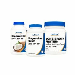 Best Sellers Nutricost Keto Bundle (Coconut Oil, Magnesium Oxide, Bone Broth Protein)
