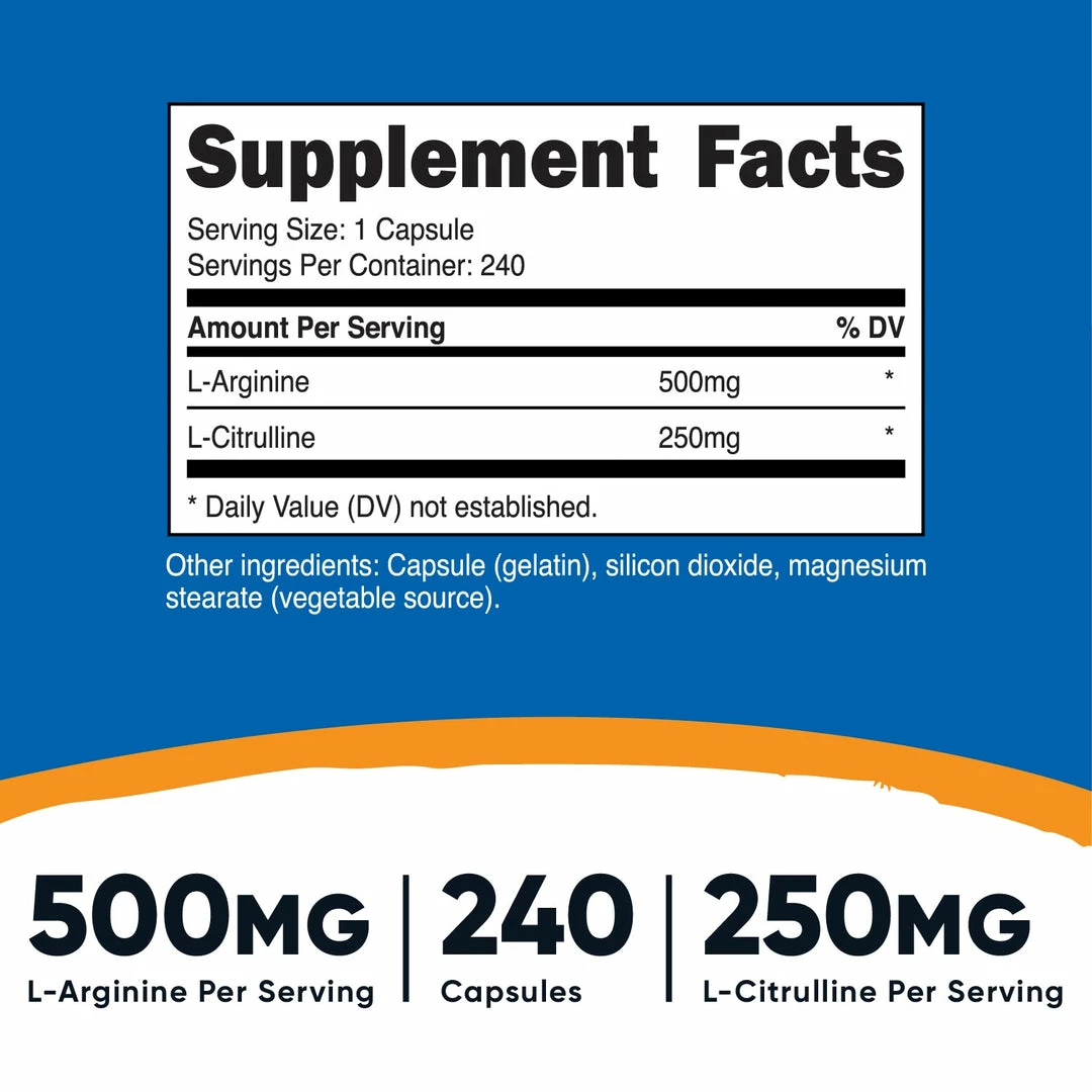 Amino Acids Nutricost L-Arginine L-Citrulline Complex Capsules