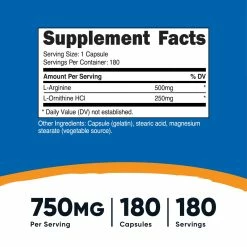 Nutricost L-Arginine L-Ornithine Capsules Amino Acids