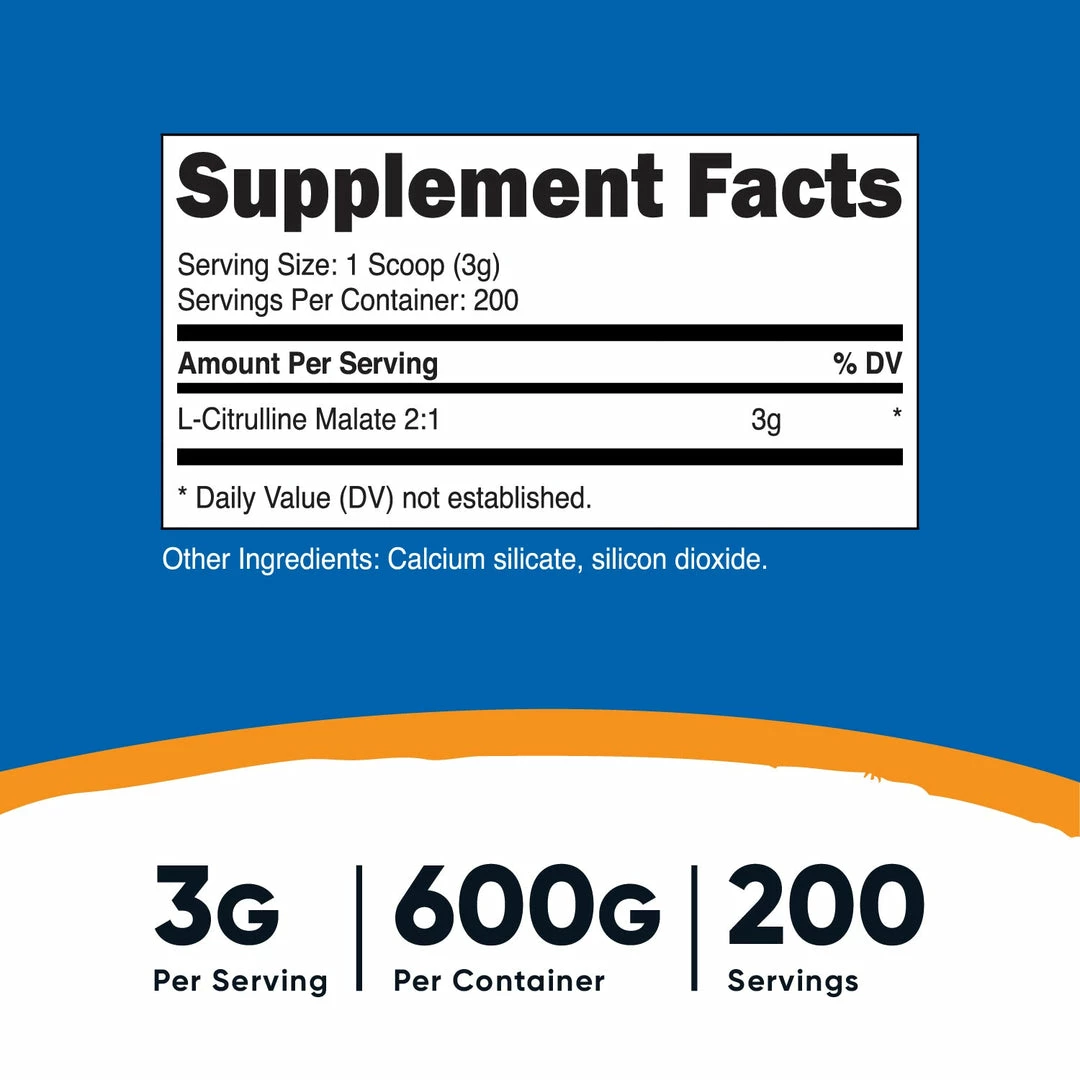 Nutricost L-Citrulline Malate (2:1) Unflavored Powder Amino Acids
