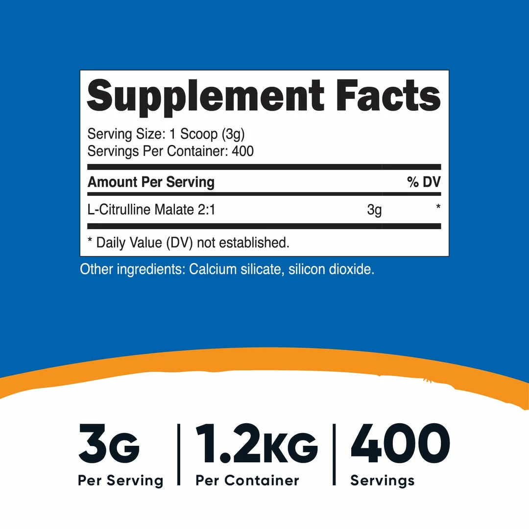 Nutricost L-Citrulline Malate (2:1) Unflavored Powder Amino Acids