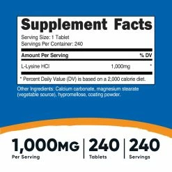 Nutricost L-Lysine Tablets
