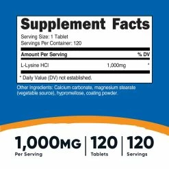 Nutricost L-Lysine Tablets
