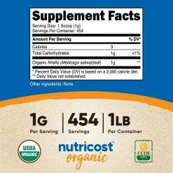 Antioxidants Nutricost Organic Alfalfa Powder