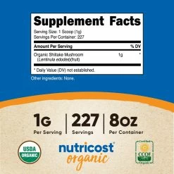 Nutricost Organic Shiitake Mushroom Powder Antioxidants
