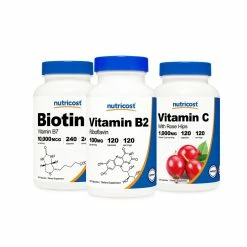 Best Sellers Nutricost Vitamin Bundle (Vitamin B2, Vitamin C W/Rose Hips, Biotin)